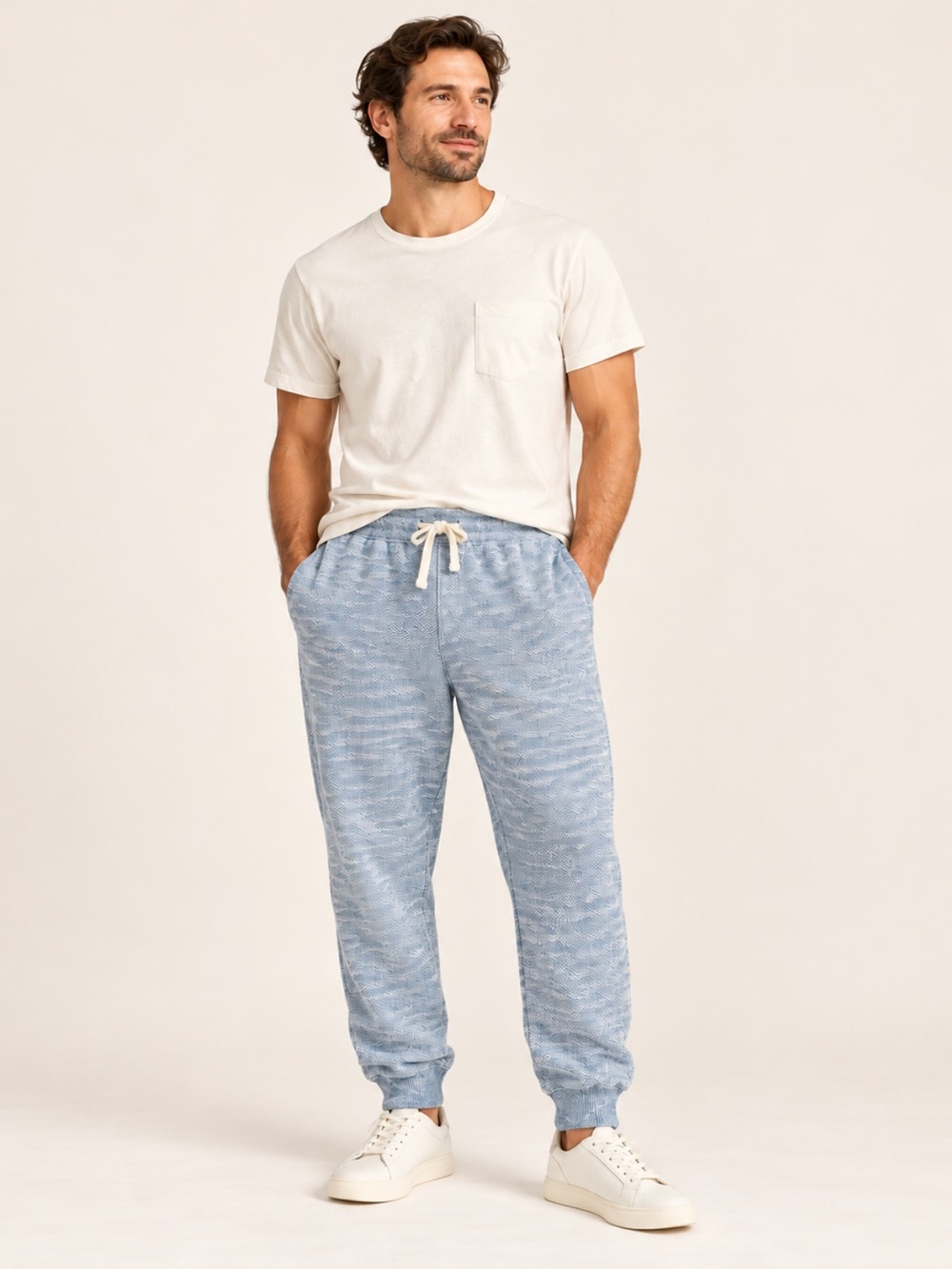 Faherty Beach Terry Whitewater Herringbone Jogger Sweatpants Men’s XXL